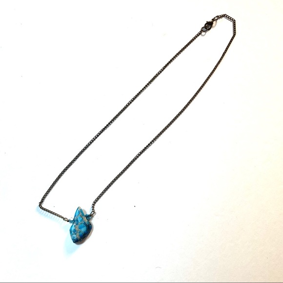 Handmade “Rock On” Aqua Blue Imperial Jasper Necklace by McGlamorous - Picture 3 of 9